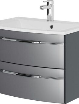 Saphir Waschtisch Serie 7045 Mineralmarmor-Waschtisch und Unterschrank, 71,5 cm breit, Waschplatz mit 2 Schubladen, Badmöbel Set mit Waschtisch