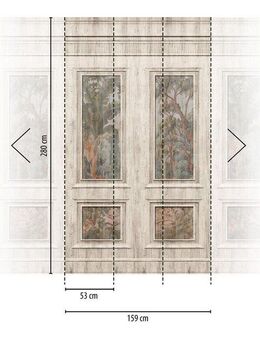 living walls Fototapete Wallpanel Tapete Wandpaneele Motivtapete Wald Landhaus, strukturiert, matt, (1 St), Vliestapete Holz-Optik für Schlafzimmer Küche Wohnzimmer Wandpaneele