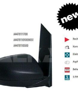 AUSSENSPIEGEL RECHTS ELEK BEH ASPH MERCEDES VITO W447 A4478110500 - Dortmund Wickede