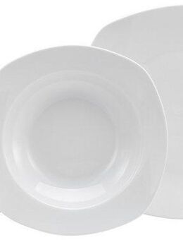 CreaTable Tafelservice Geschirr-Set Amelie (12-tlg), 6 Personen, Porzellan, Geschirr, Teller Set, weiß, 12 Teile, für 6 Personen