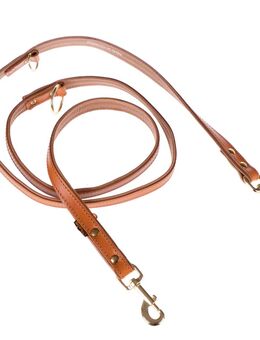 Heim Set: Lederhalsband & Vorführleine Buffalo, cognac - Halsband Größe 60 + Leine 200 cm
