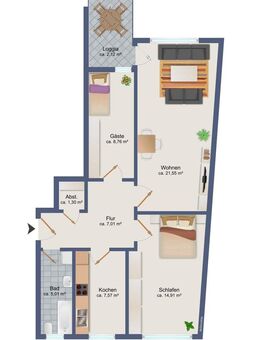 !Freie Wohnung mit sonniger Loggia in zentraler Lage von Moosach! !!! Attraktiv durch Erbbaurecht!!! - München