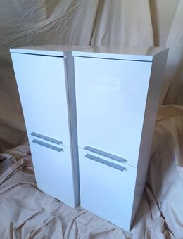 Badezimmer Hängeschränke Weiß glänzend Set 101,5 cm hoch - Baden-Baden