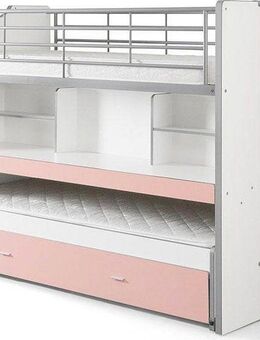 Vipack Hochbett Bonny, mit 3 Schlafgelegenheiten, super praktisch im Kinderzimmer (B/H/T ca. 222x161x102cm, Dekor Oberfläche, in verschieden Farben) mit großer Schreibplatte, Regalfächern, viel Funktion auf kleinem Raum