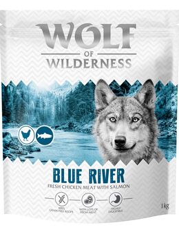 Wolf of Wilderness Adult "Blue River" Lachs - getreidefrei - Sparpaket: 4 x 1 kg Neu