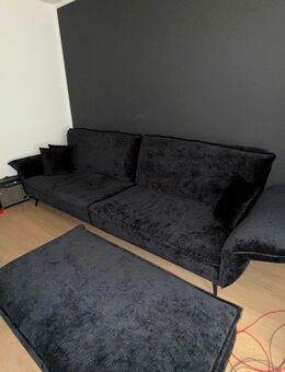 Neuwertiges schwarzes Sofa + Beistellteil - 10 Monate alt - München