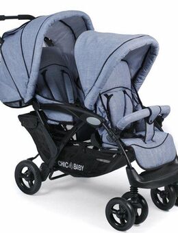 CHIC4BABY Geschwisterwagen Duo, hellblau, mit feststellbaren Doppelschwenk-Vorderrädern