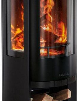 Color Emajl Kaminofen Heathus Glasgow 3 Glas, 6,4 kW, Zeitbrand, Holzfach, 3 Scheiben Ofen, Holzfachtür nicht im Lieferumfang enthalten