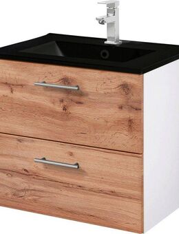 welltime Waschtisch Trento in verschiedenen Ausführungen inkl. Waschbecken, Badmöbel in Breite 60 cm, Badschrank Waschplatz mit 2 Schubladen