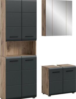 INOSIGN Badmöbel-Set FLORENZ, TOPSELLER!, 3-teilige Badkombination, hochwertige MDF-Front, (Set, 3-St., best. aus: 1 Hochschrank, 1Waschbeckenunterschrank, 1 Spiegelschrank), Bad-Kombination, Bad-Möbel, Badezimmer, Kombination, Kombi