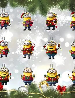 12er-Pack Minions Weihnachtsbaumschmuck – Lustige und bunte Mini-Dekorationen für jeden Anlass Set3425 - Ingolstadt