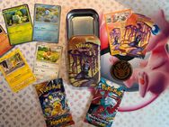 Pokémon Karten Metallbox + 2 Booster Packs + Karten Deutsch - Wiesbaden