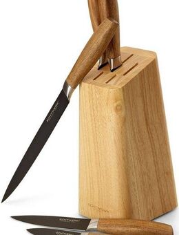ECHTWERK Messer-Set Classic (Set, 6-tlg), aus hochwertigem Stahl, Messerblock aus Pakkaholz, Black-Edition