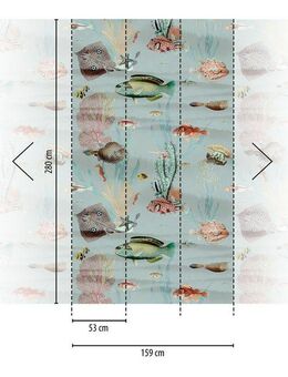 living walls Fototapete THE WALL III Fisch-Tapete Motivtapete Tiere Meer, glatt, matt, (1 St), Vliestapete Unterwasserwelt für Schlafzimmer Küche Wohnzimmer Fische