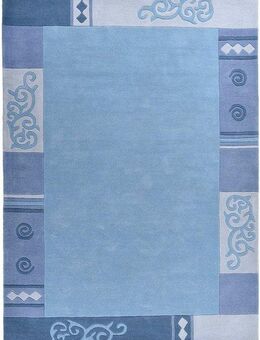 THEKO Wollteppich Ambadi, rechteckig, Höhe: 14 mm, reine Schurwolle, handgetuftet, mit Bordüre, modern