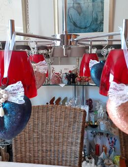 Glas Herz Blau Glitzer Spitzen Schleife Strass Perlen - Rheinbach