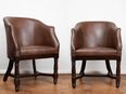 2 Antike cognacfarbene Leder Halbschalensessel - Gründerzeit ca. 1880 in 10247