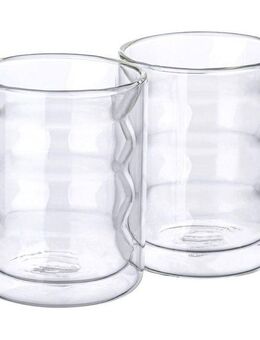 Mulex Latte-Macchiato-Glas Mulex Gläser Set San Diego, Borosilikatglas, doppelwandig, ideal f. Kaffee, Cappuccino, Latte Macchiatto, 2tlg