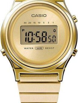 CASIO VINTAGE Chronograph LA700WEG-9AEF, Quarzuhr, Armbanduhr, Damenuhr, Edelstahlarmband,digital,Stoppfunktion