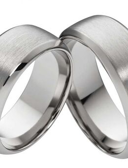 Schlicht, moderne Titanringe T038 matt + poliert - Aholming