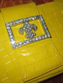 NEUw * Edel * Swarovski * Strass * Glitzer * Kristalle * Lack- Leder * Hand- Tasche * Clutch * Handle Bag "Fries & company" zitronen- gelb * - Riedlingen