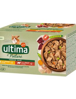 30 + 10 gratis! 40 x 85 g Ultima Nature Paté - Huhn & Rind