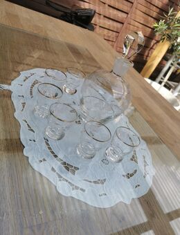 Cognac Karaffe mit 6 Gläsern / Likörset - Langstedt
