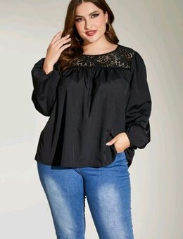 Neue Damen Bluse mit Laternenärmeln und Kontrast Spitzen Größen 50 und 52 - Marl (Nordrhein-Westfalen)