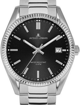 Jacques Lemans Quarzuhr Derby 50-3A, Armbanduhr,Herrenuhr,Damenuhr,Edelstahlarmband,bis 10 bar wasserd.