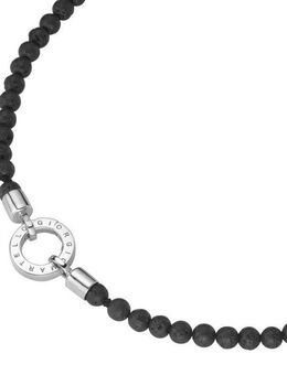 GIORGIO MARTELLO MILANO Kette ohne Anhänger aus Lavastein-Kugeln, Silber 925