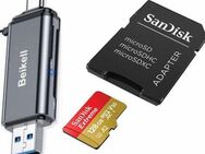 OTG Speicherkartenleser Beikell DUAL Twin, USB 3.0 Typ A & Typ C, SD & MicroSD Laufwerke, SanDisk Extreme MicroSDXC128GB mit einer Datenübertragung von bis zu 200MB/s, inklusive SD-Adapter - Fürth