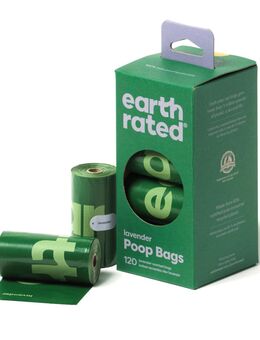 Earth Rated Hundekotbeutel Rollen - 8 Rollen à 15 Beutel, Lavendel (120 Beutel)