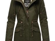 Marikoo Winterjacke Manolya stylischer Kurzmantel mit weichem Teddyfell-Futter