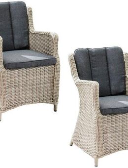 Destiny Gartensessel LUNA (Set, 2-St), Aluminium, Polyrattan, inkl. Auflagen
