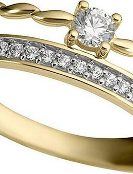 Firetti Fingerring Schmuck Geschenk Gold 333 Damenring Goldring 2-reihige Optik Bicolor, mit Zirkonia (synth)