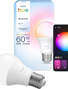 Philips Hue LED-Leuchtmittel Essential White & Color Ambiance smarte Lampe, E27, 1 St., Farbwechsler
