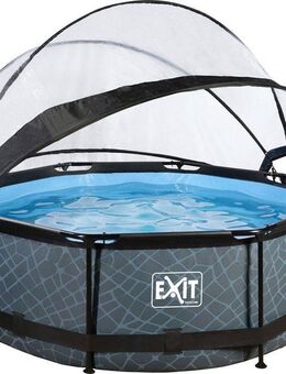 EXIT Framepool inkl. multifunktionaler Abdeckung (Set, 3-tlg), ØxH: 244x76 cm, mit Kartuschenfilter und Abdeckung