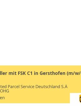 Paketzusteller mit FSK C1 in Gersthofen (m/w/d) - Gersthofen