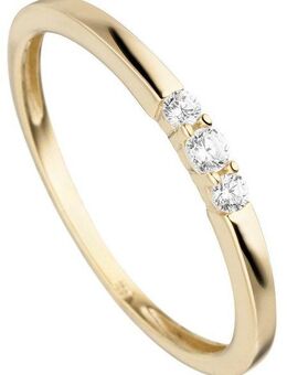 JOBO Fingerring Ring mit 3 Zirkonia, 333 Gold