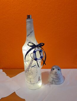 %% Maritime Lichtflasche Tischlampe MOIN Robbe Möwe Rettungsring LED Lichterkette Batterie - Rheinbach