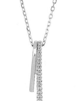 Firetti Kette mit Anhänger Schmuck Geschenk Silber 925 Halsschmuck Halskette Ankerkette Stab, mit Zirkonia (synth)