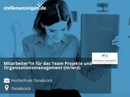 Mitarbeiter*in für das Team Projekte und Organisationsmanagement (m/w/d) - Osnabrück