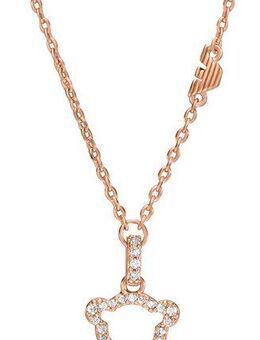 Emporio Armani Kette mit Anhänger Schmuck Geschenk Metall Halskette Teddy mit Herz, EGS3162221, mit Zirkonia (synth)