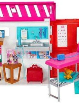 Barbie Puppen Fahrzeug Krankenwagen 2-in-1 Spielset, mit Licht und Geräuschen