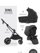 Hauck 4in1 Kinderwagen-Set Vision X - Black inkl. i-Size Babyschale, Isofix Basis und XXL Zubehörpaket - Melange Black in 91710