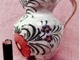 Keramik-Kanne mit bunt bemalten Blumen - Handarbeit - ca. 21 cm Länge in 64521