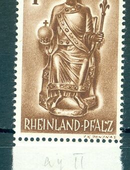 Alliierte Bes. Franz. Zone- Rheinl.Pfalz Nr. 15 PF VI postfrisch Plattenfehler, „weißer Punkt zwischen „L“ und „Z“ - Porta Westfalica Zentrum