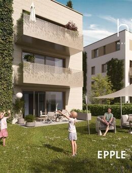 Überdachte Terrasse & großer Garten direkt am Hospital-Park: 4-Zimmer-Neubau mit 2 Bädern. - Heidelberg