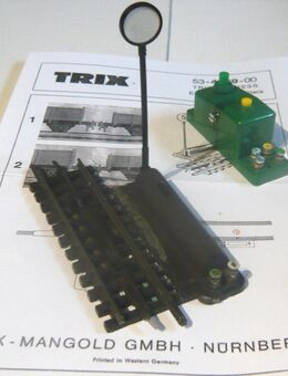 TRIX EXPRESS H0 el. Entkupplungsgleis komplett mit Schalter und Anleitung - Amberg