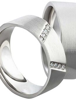 Partnerringe aus Silber mit 8 Zirkonias SR038-SR039 - Aholming